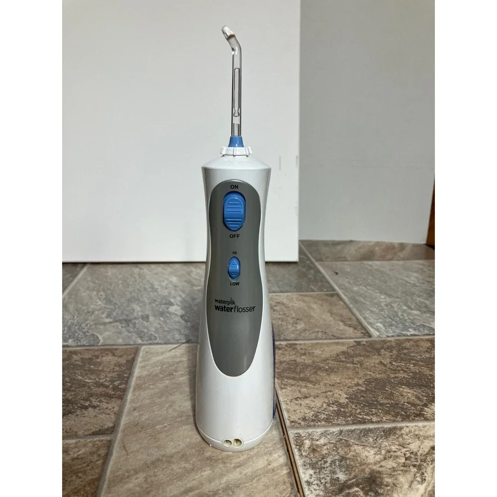 Waterpik Cordless Express Water Flosser Portable Oral Irrigator White Blue WF-02